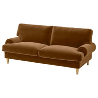 VALNÄS 2-seat sofa, Alhamn dark yellow-brown, 206 cm