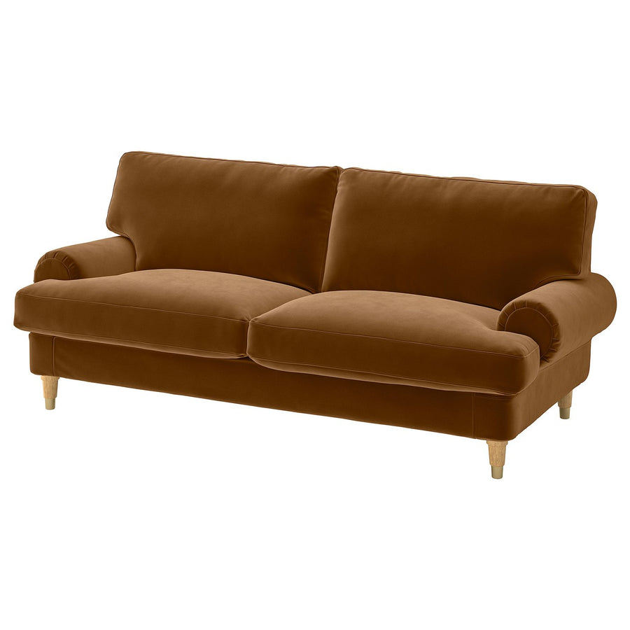VALNÄS 2-seat sofa, Alhamn dark yellow-brown, 206 cm