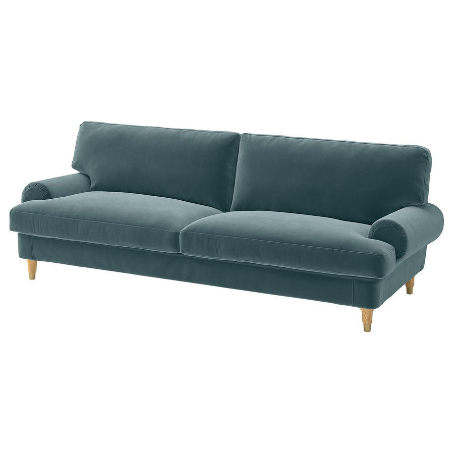 VALNÄS cover for 3-seat sofa, Alhamn dark grey-blue