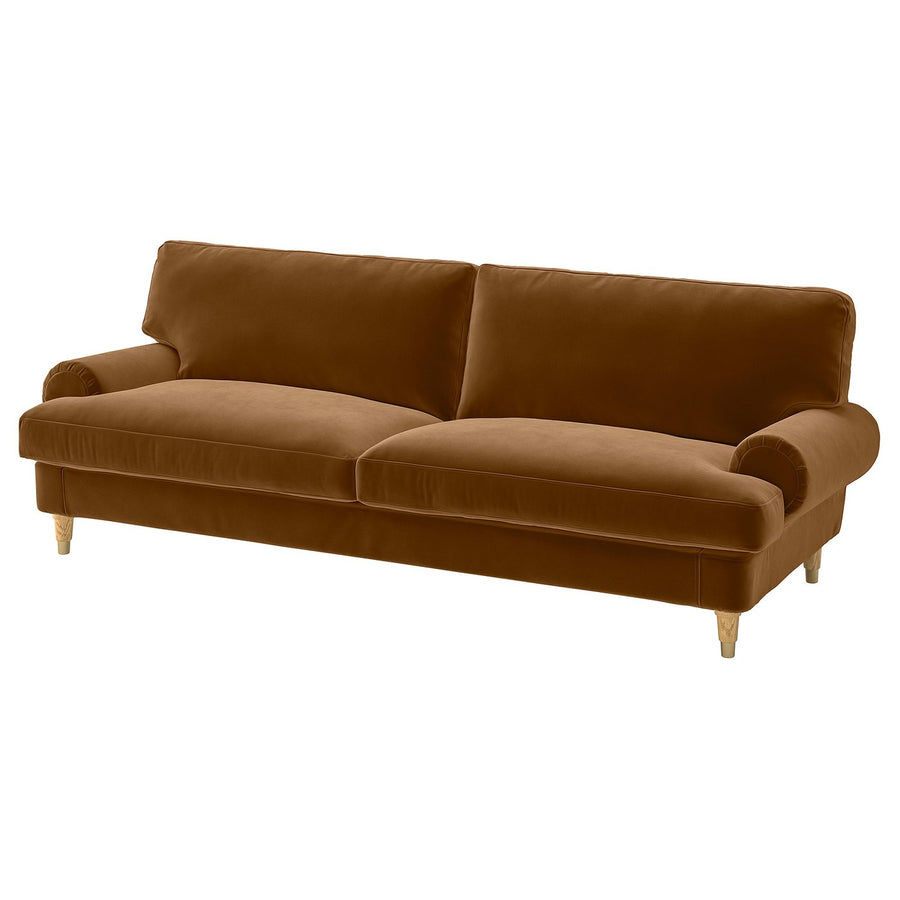 VALNÄS cover for 3-seat sofa, Alhamn dark yellow-brown