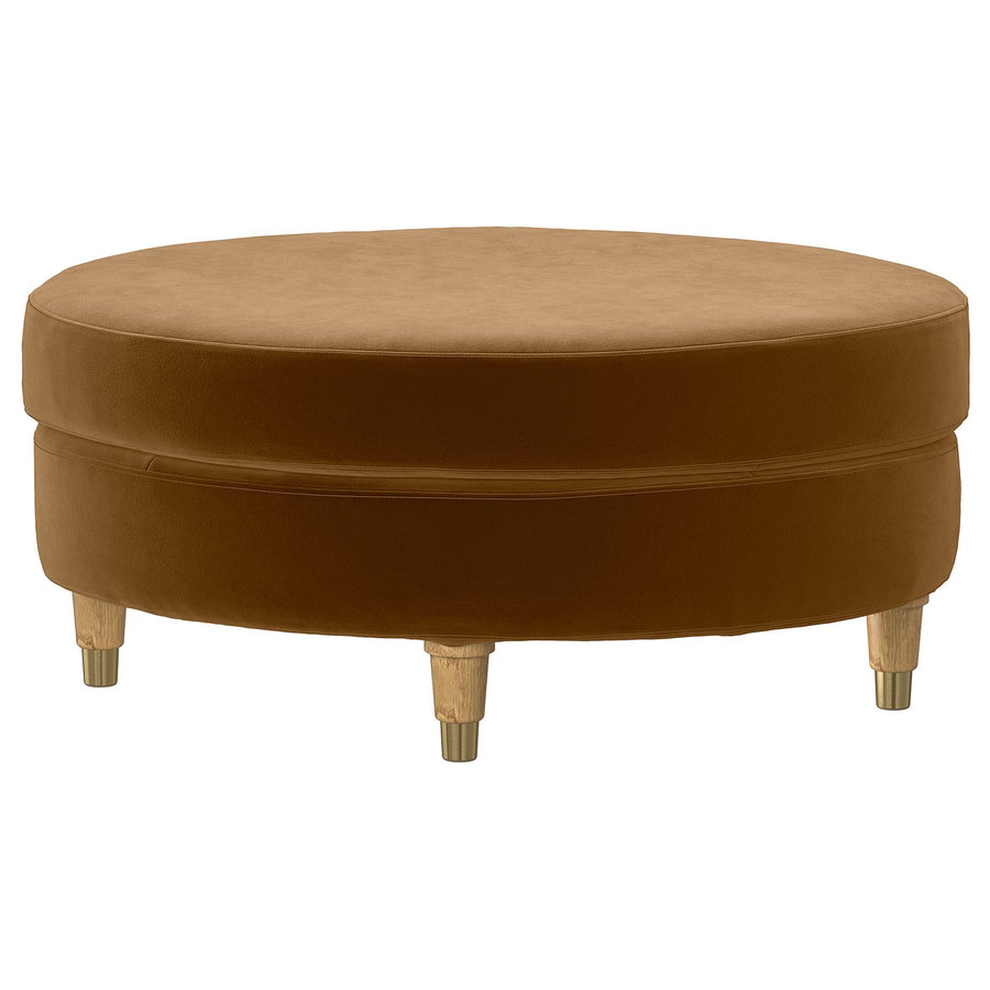 VALNÄS cover for footstool, Alhamn dark yellow-brown