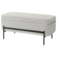 VALTORP bench, with storage/Viarp beige/brown, 103 cm