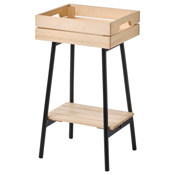 VANILJSTÅNG plant stand, pine/black, 55 cm