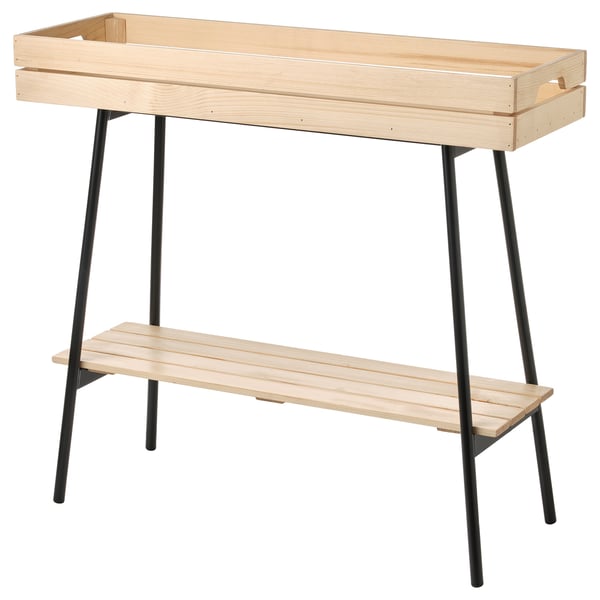 VANILJSTÅNG plant stand, pine/black, 67 cm