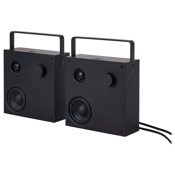 VAPPEBY bluetooth speakers, black/set of 2 gen 3, 20x20 cm