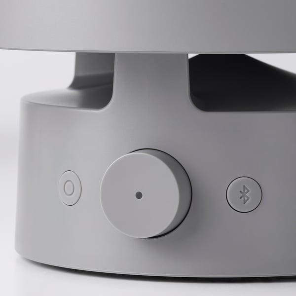 VAPPEBY bluetooth speaker lamp, outdoor/grey, 17 cm