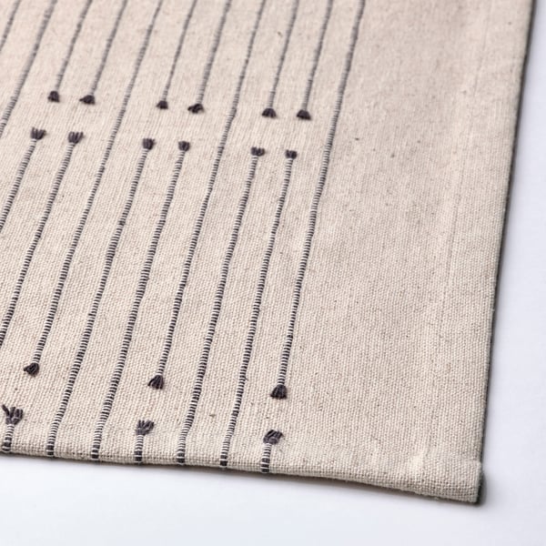 VÅRARV table-runner, dark grey/natural, 35x150 cm