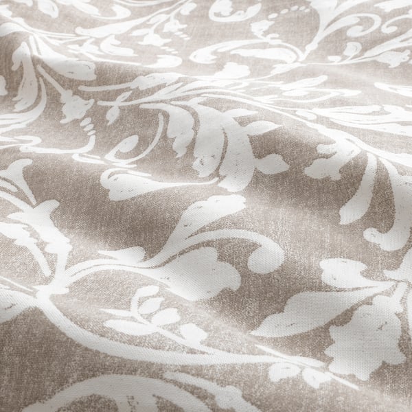 VÅRBRÄCKA duvet cover and pillowcase, beige/white, 150x200/50x80 cm
