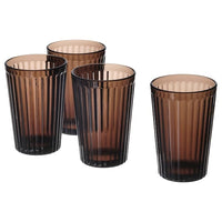 VARDAGEN glass, brown, 31 cl, 4 pack