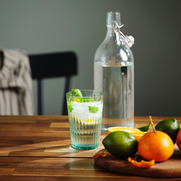 VARDAGEN glass, light turquoise, 31 cl, 4 pack