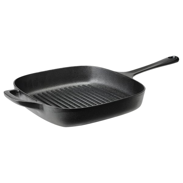 VARDAGEN grill pan, cast iron, 28x28 cm