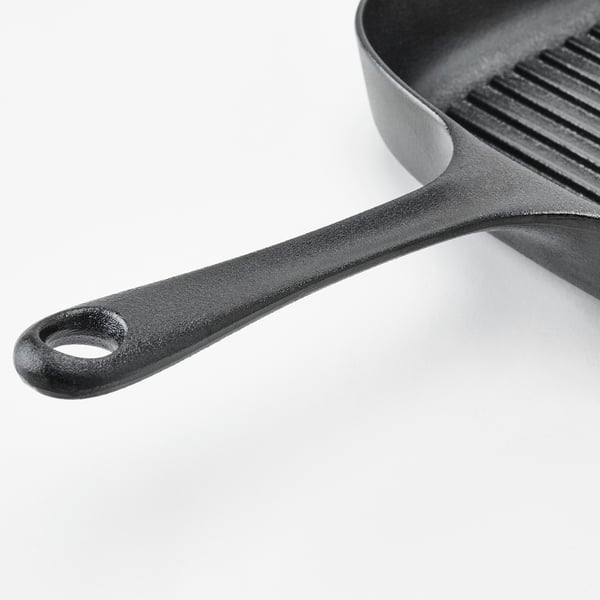 VARDAGEN grill pan, cast iron, 28x28 cm