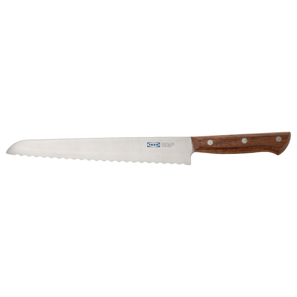VARDAGEN bread knife, stainless steel/walnut, 23 cm