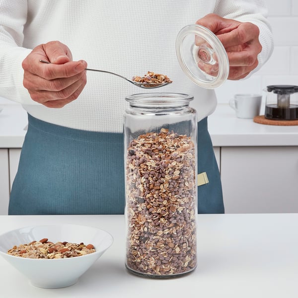 VARDAGEN jar with lid, clear glass, 1.8 l