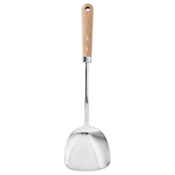 VARDAGEN wok spatula, stainless steel/beech, 36 cm