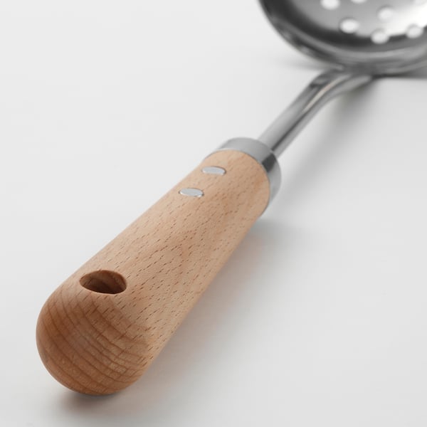 VARDAGEN skimmer, stainless steel/beech, 32 cm