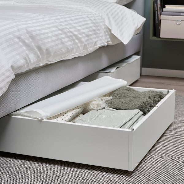 VARDÖ bed storage box, white, 65x70 cm