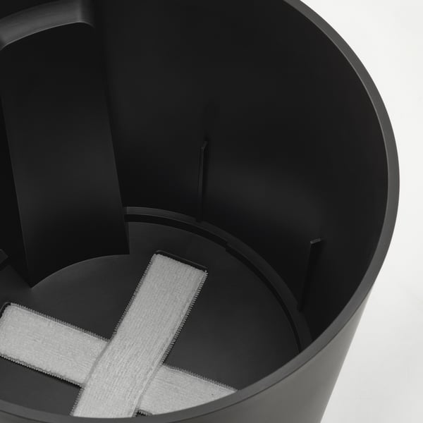 VÅRDTRÄD self-watering plant pot, in/outdoor transparent/anthracite, 24 cm