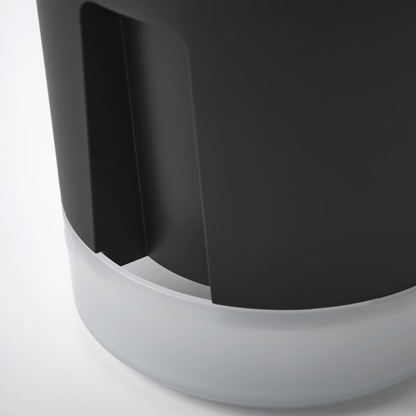 VÅRDTRÄD self-watering plant pot, in/outdoor transparent/anthracite, 9 cm