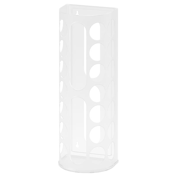 VARIERA plastic bag dispenser, white, 16x45x13 cm