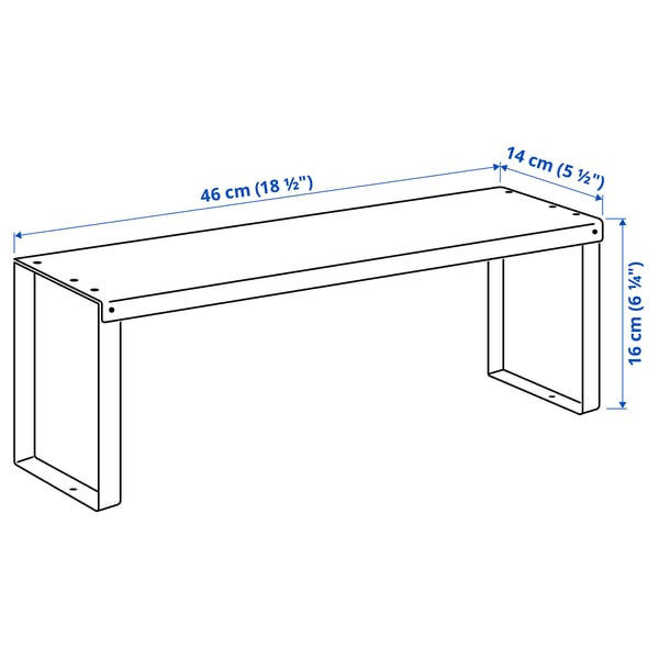 VARIERA shelf insert, white, 45.5x14x16 cm