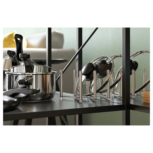 VARIERA pot lid organiser, stainless steel, 50x14.5 cm