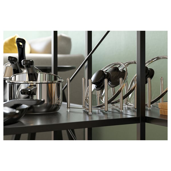 VARIERA pot lid organiser, stainless steel, 50x14.5 cm