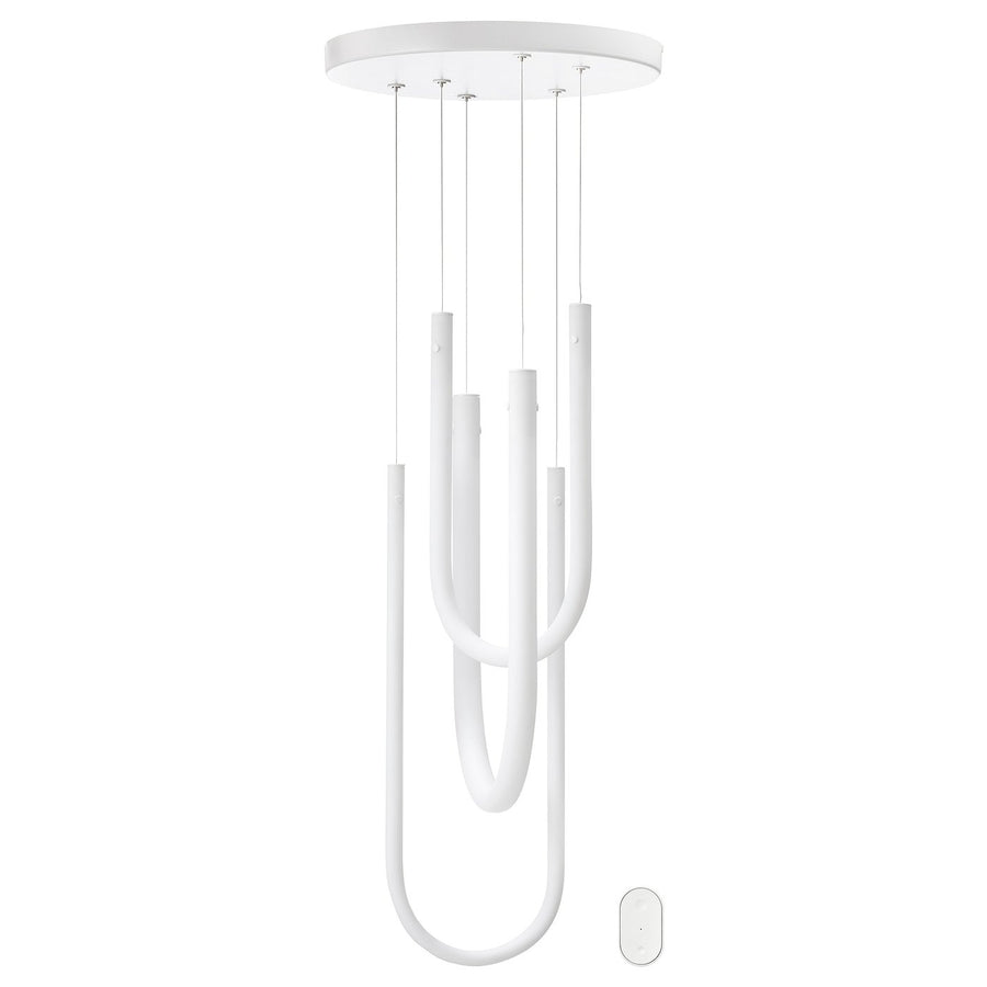 VARMBLIXT LED pendant lamp, dimmable smart/white glass white spectrum, 46 cm
