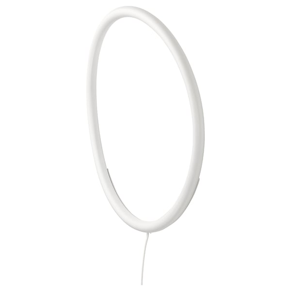 VARMBLIXT LED wall lamp, white metal/circle, 50 cm