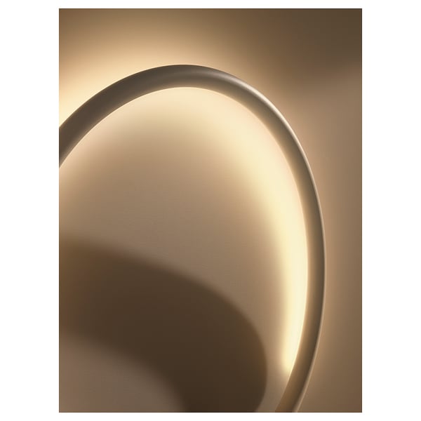 VARMBLIXT LED wall lamp, white metal/circle, 50 cm