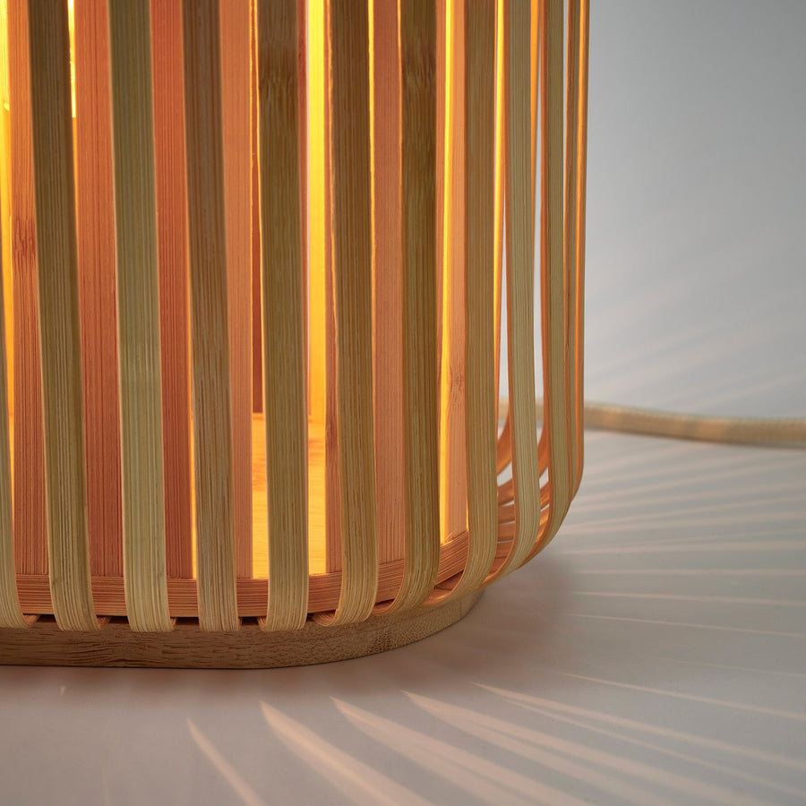 VARPTROSS table lamp, bamboo, 26 cm