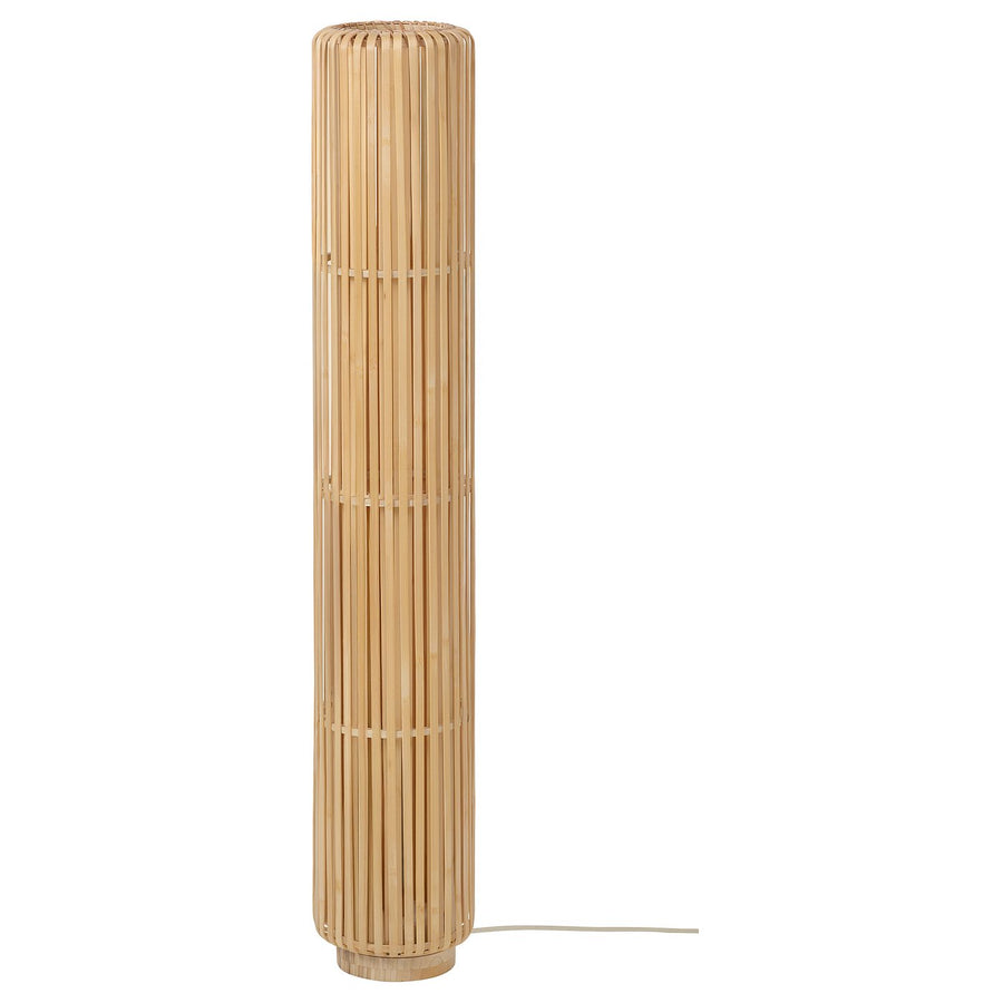 VARPTROSS floor lamp, bamboo, 118 cm