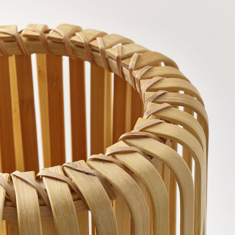 VARPTROSS floor lamp, bamboo, 118 cm
