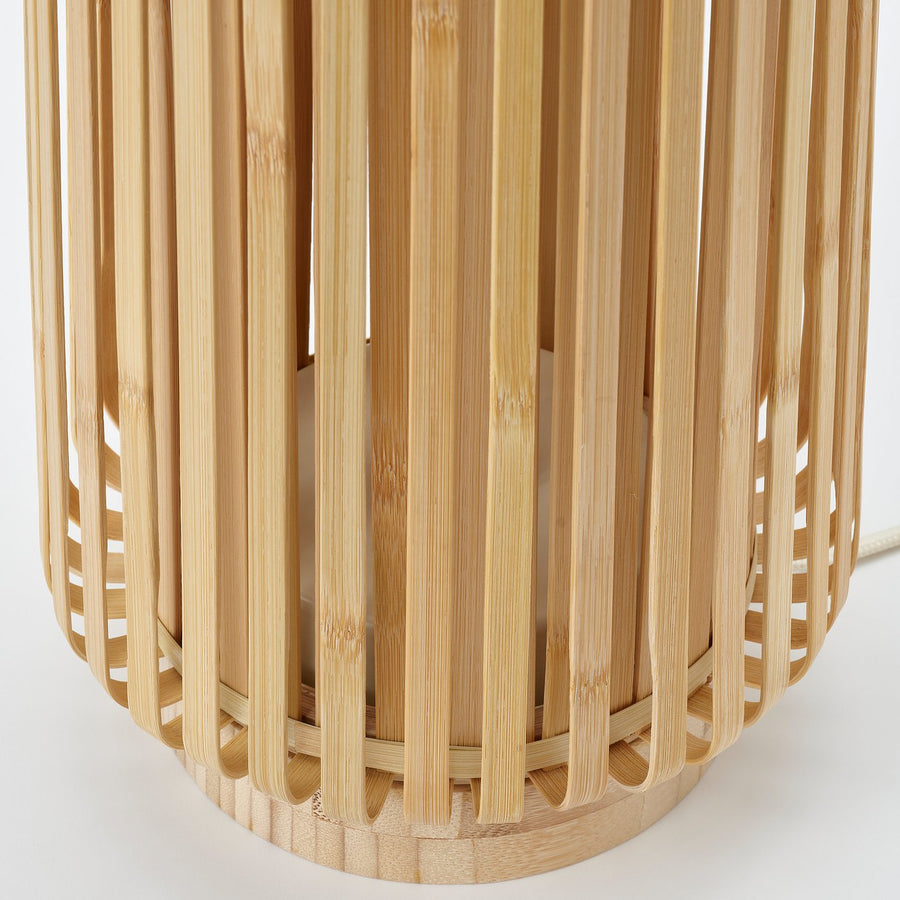 VARPTROSS floor lamp, bamboo, 118 cm