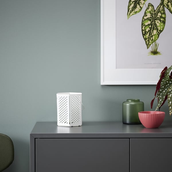 VÅRSYREN lantern for tealight, white, 12 cm