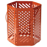 VÅRSYREN lantern for tealight, brown-orange, 12 cm