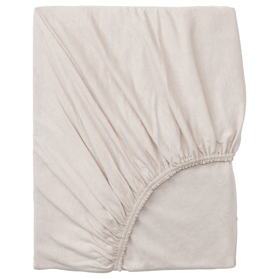 VÅRVIAL fitted sheet, beige, 200x140 cm