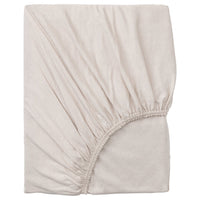 VÅRVIAL fitted sheet, beige, 160x200 cm
