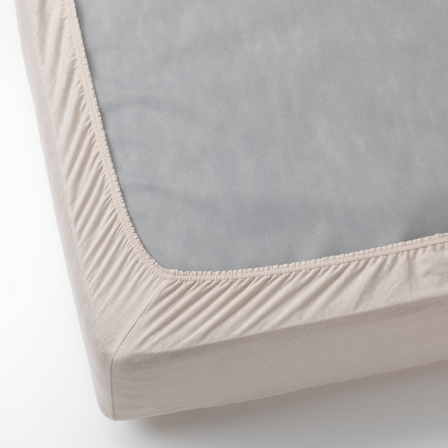 VÅRVIAL fitted sheet, beige, 80x200 cm