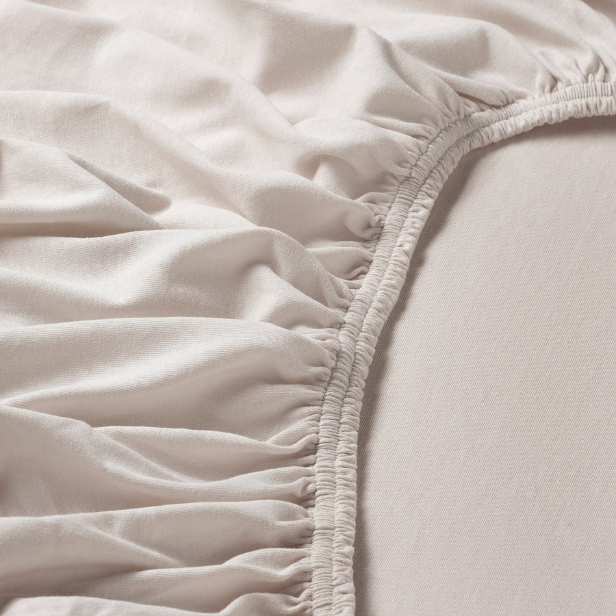 VÅRVIAL fitted sheet, beige, 80x200 cm