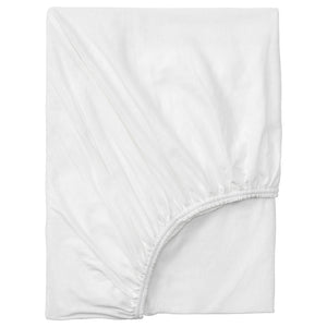 VÅRVIAL fitted sheet, white, 90x200 cm