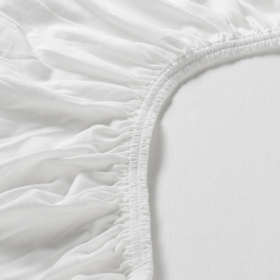 VÅRVIAL fitted sheet, white, 200x140 cm