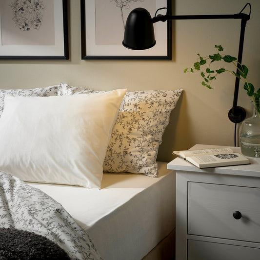 VÅRVIAL fitted sheet, white, 140x200 cm