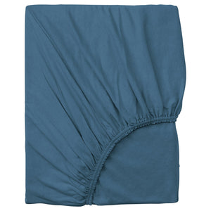 VÅRVIAL fitted sheet, blue, 140x200 cm