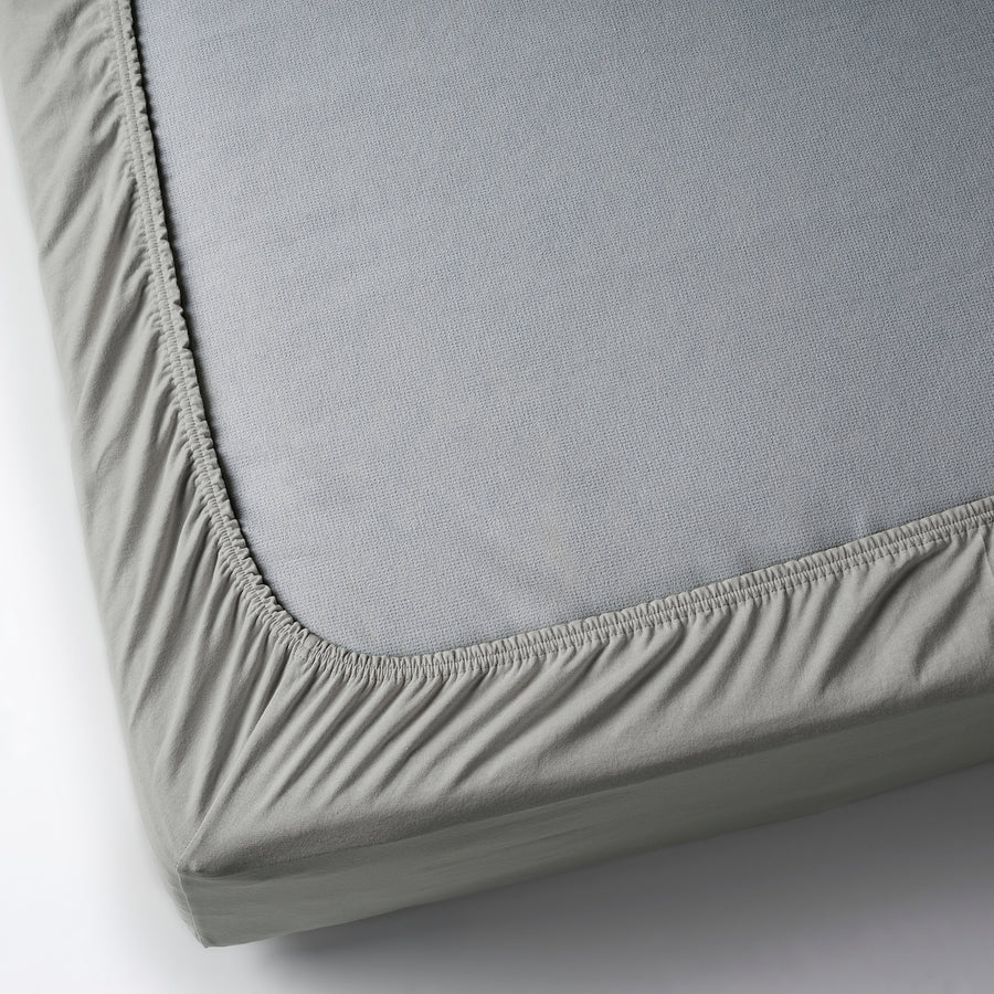 VÅRVIAL fitted sheet, grey, 180x200 cm