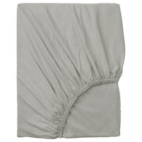 VÅRVIAL fitted sheet, grey, 140x200 cm