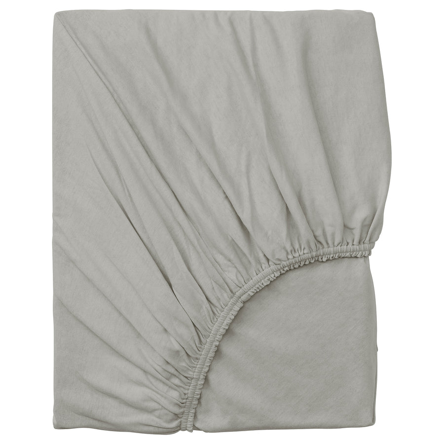 VÅRVIAL fitted sheet, grey, 160x200 cm