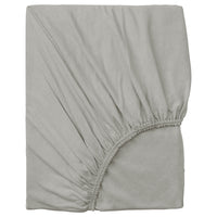 VÅRVIAL fitted sheet, grey, 160x200 cm