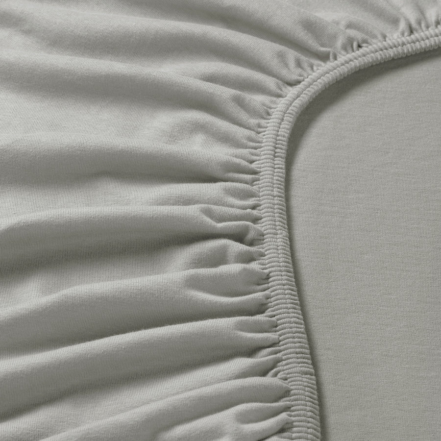 VÅRVIAL fitted sheet, grey, 180x200 cm