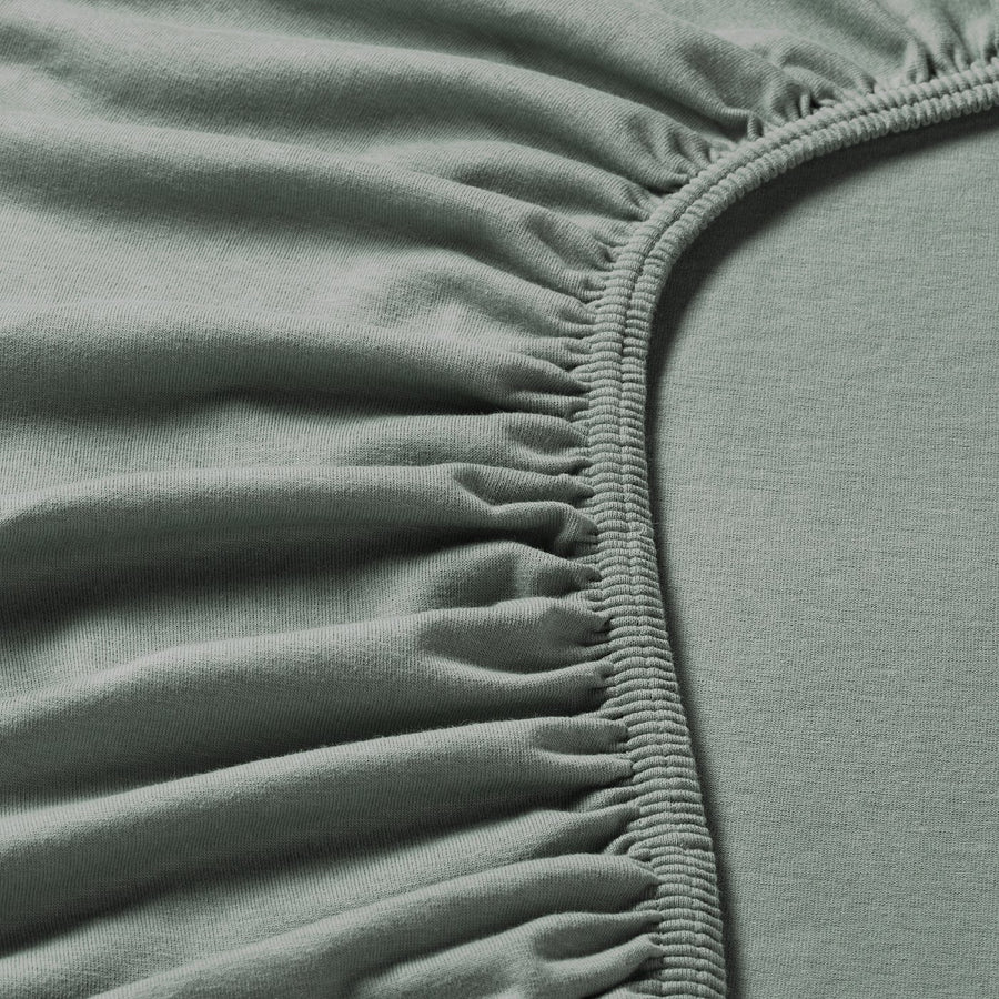 VÅRVIAL fitted sheet for day-bed, grey-green, 80x200 cm